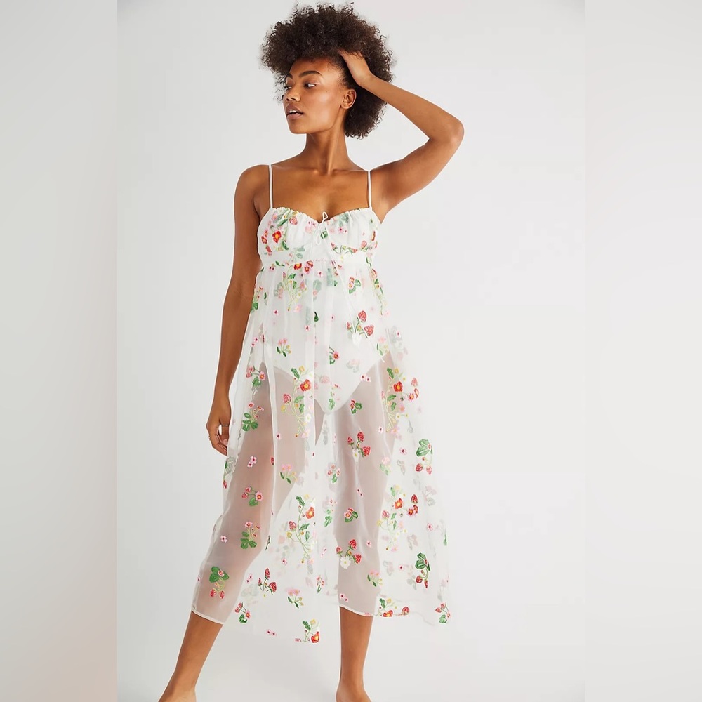 SOLD - For Love and Lemons Jaclyn Midi Bodysuit Dress / Ivory - Picture 4 of 15
